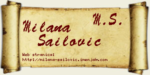 Milana Sailović vizit kartica